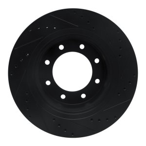 Nissan NV1500 Brake Rotor (1) - Front Left - R1 Concepts - Drilled & Slotted - Black - `12-`21